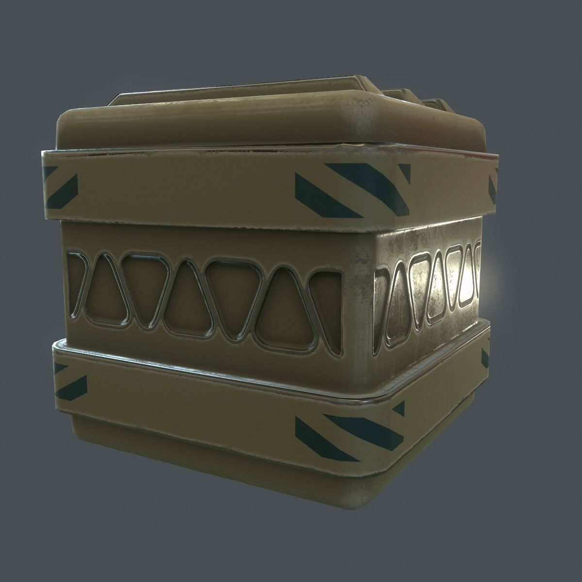 Futuristic Container Low-poly 3D model_4