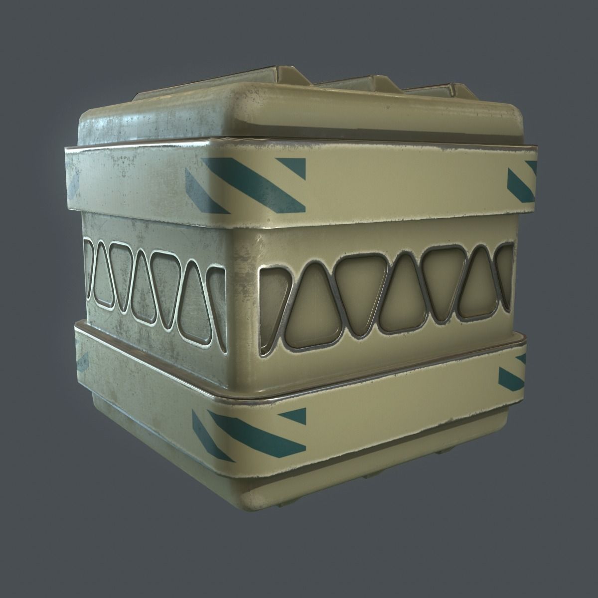 Futuristic Container Low-poly 3D model_1