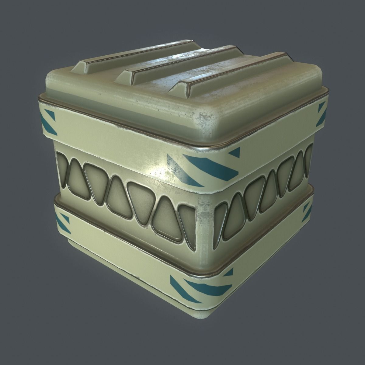 Futuristic Container Low-poly 3D model_2