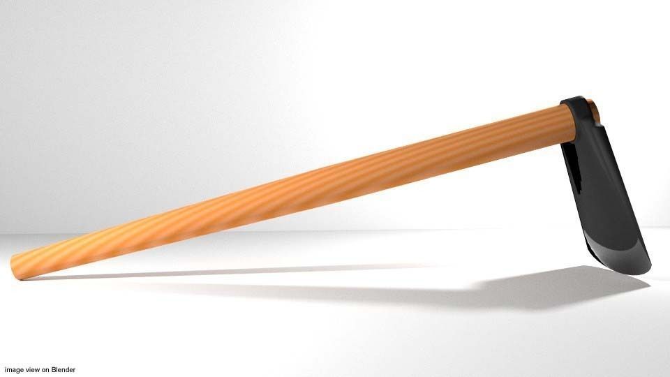 Farm Tool - Hoe 3D model_1