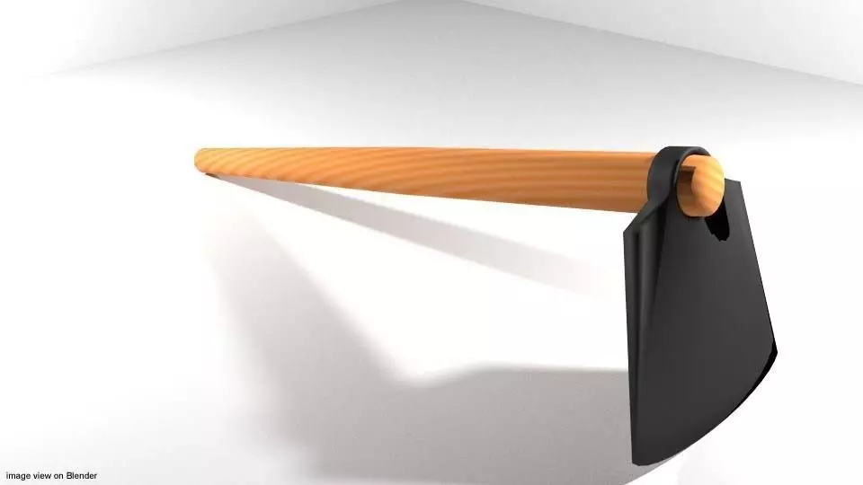 Farm Tool - Hoe 3D model_0