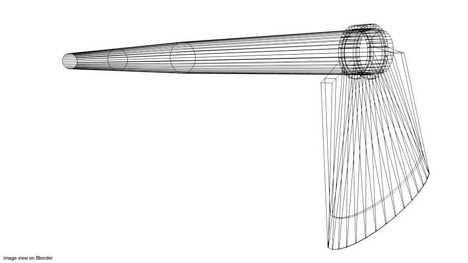 Farm Tool - Hoe 3D model_3