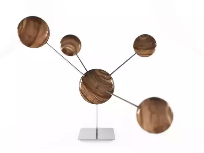 orbital spherical wood sculpture Free 3D model