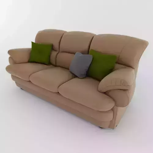 Sofa leather with pillows