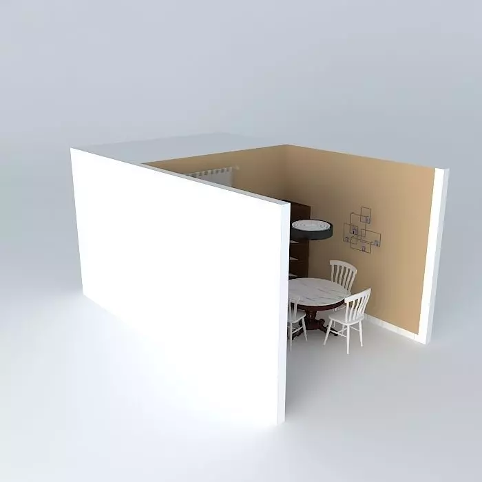 paulaorkut room with table and chairs Free 3D model_0