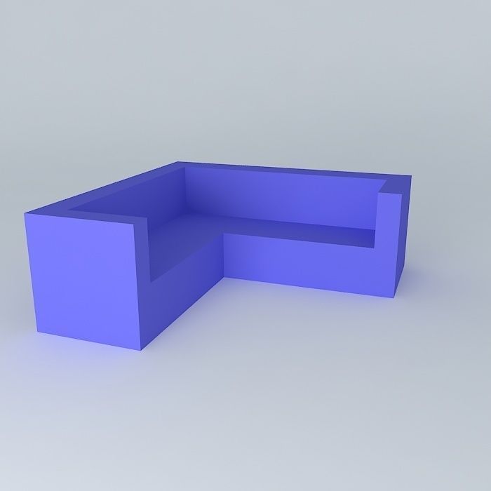 L shaped sofa Free 3D model_1