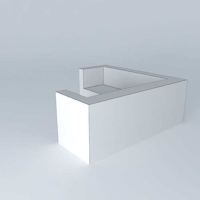 L shaped sofa Free 3D model_3