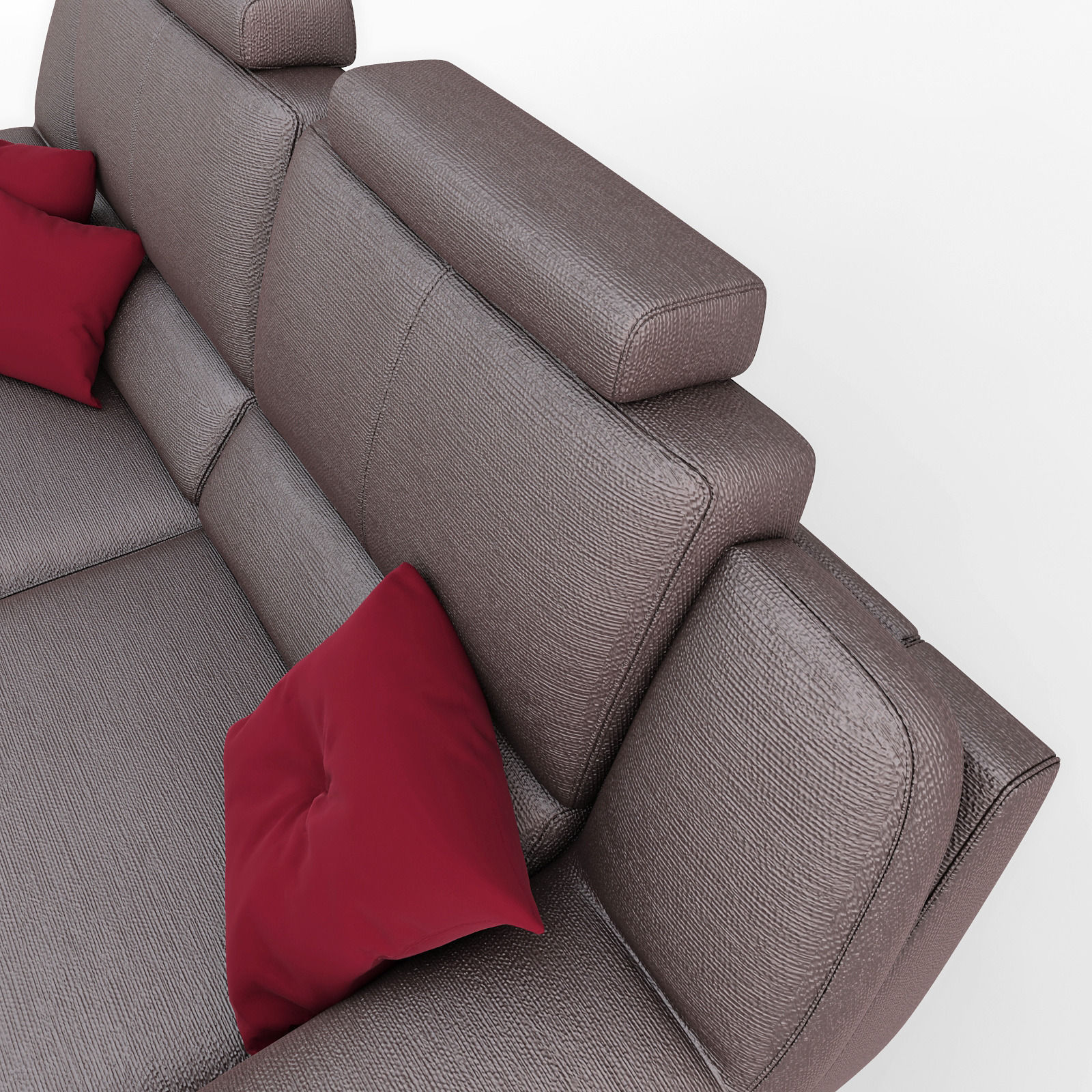 Sofa leather with pillows 3D model_8