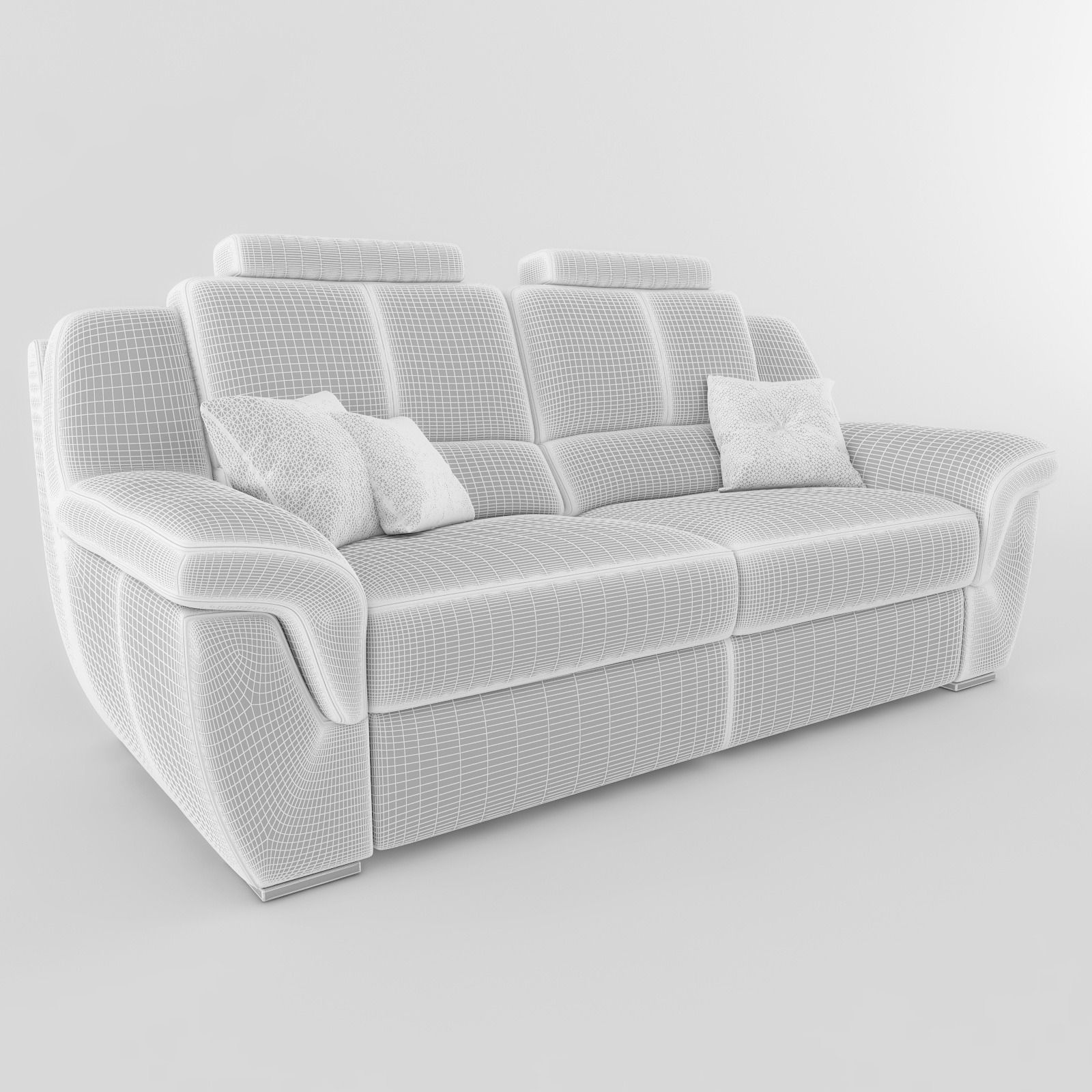 Sofa leather with pillows 3D model_1