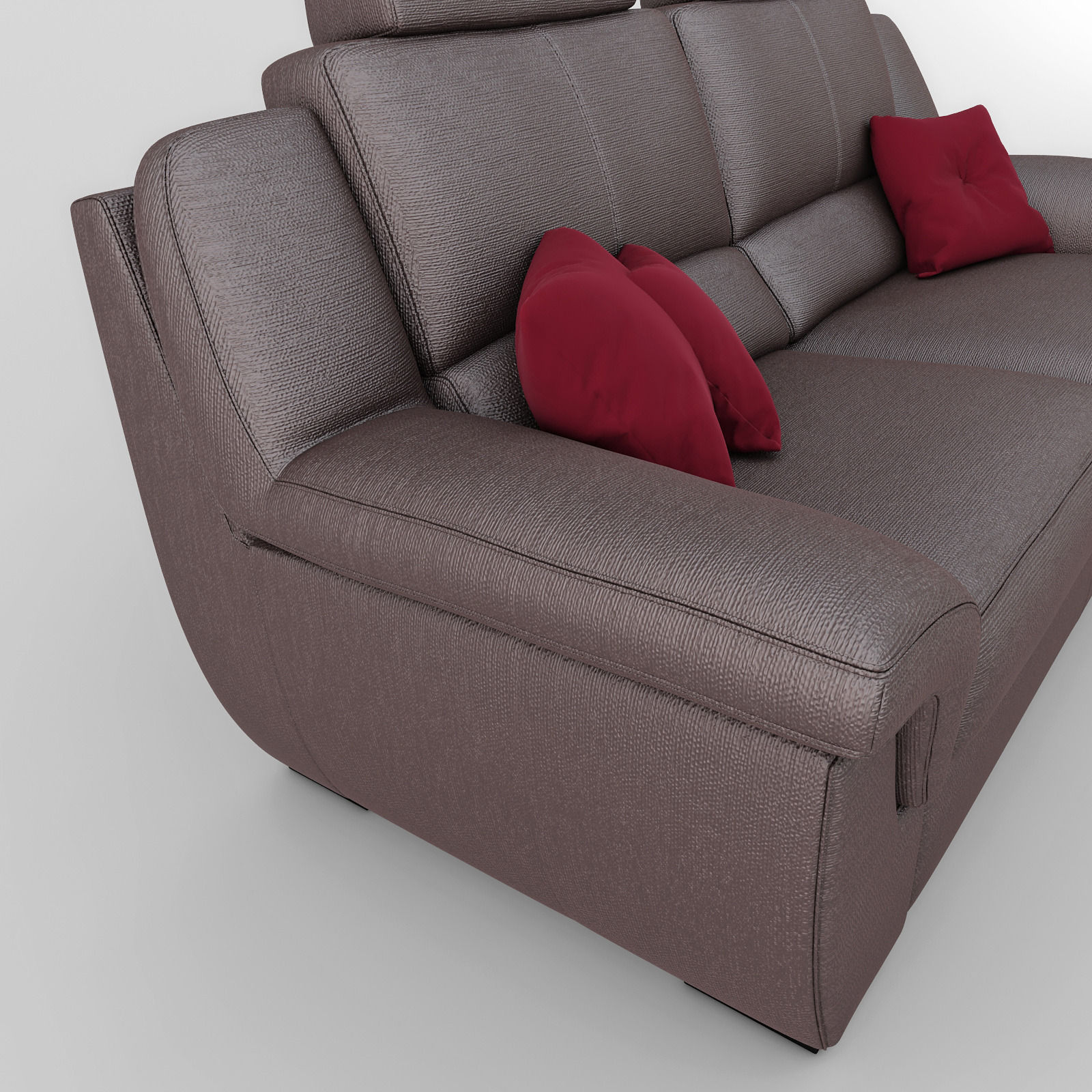 Sofa leather with pillows 3D model_6