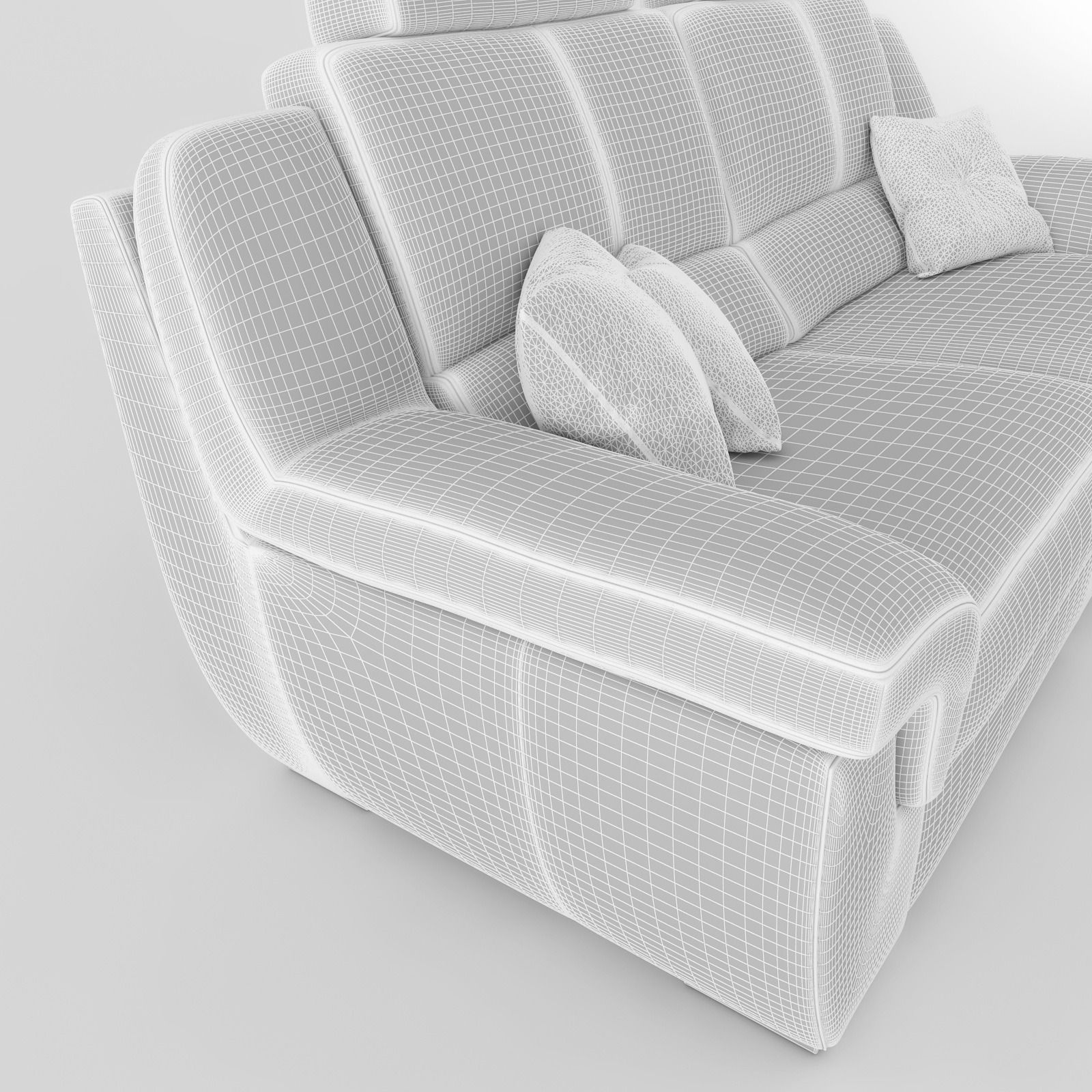 Sofa leather with pillows 3D model_7