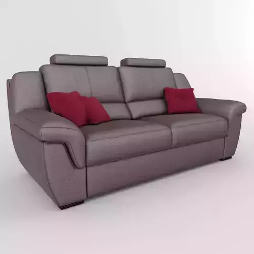 Sofa leather with pillows