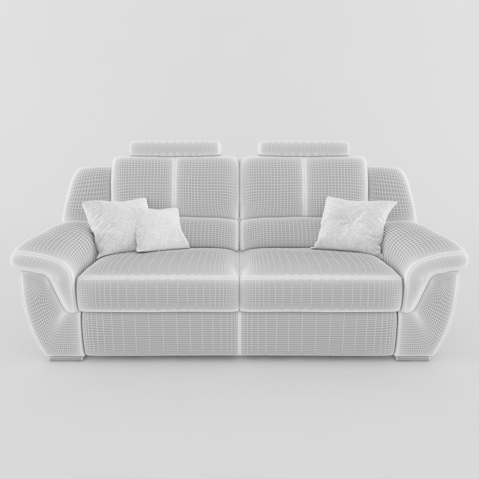 Sofa leather with pillows 3D model_3