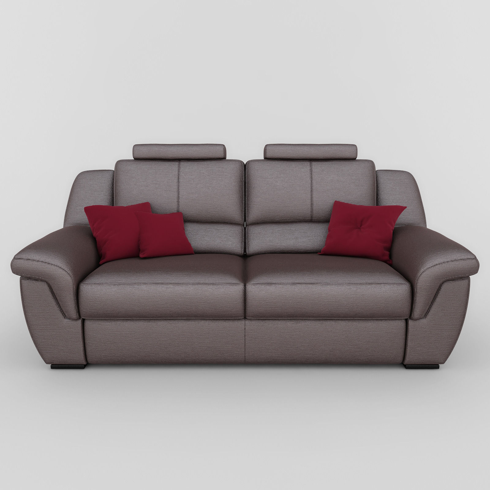 Sofa leather with pillows 3D model_2