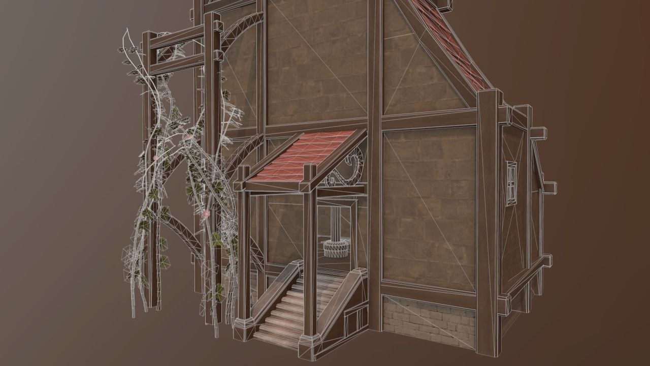 Windmill with Interior Low-poly 3D model_5