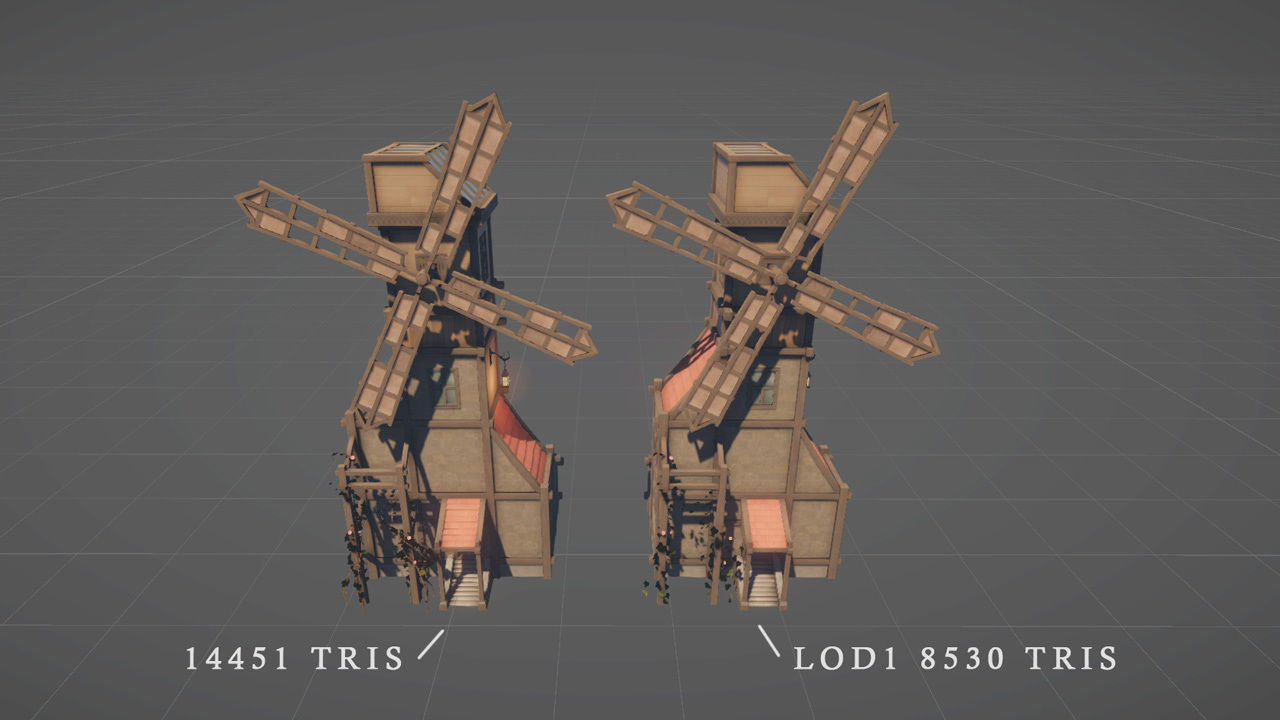 Windmill with Interior Low-poly 3D model_4
