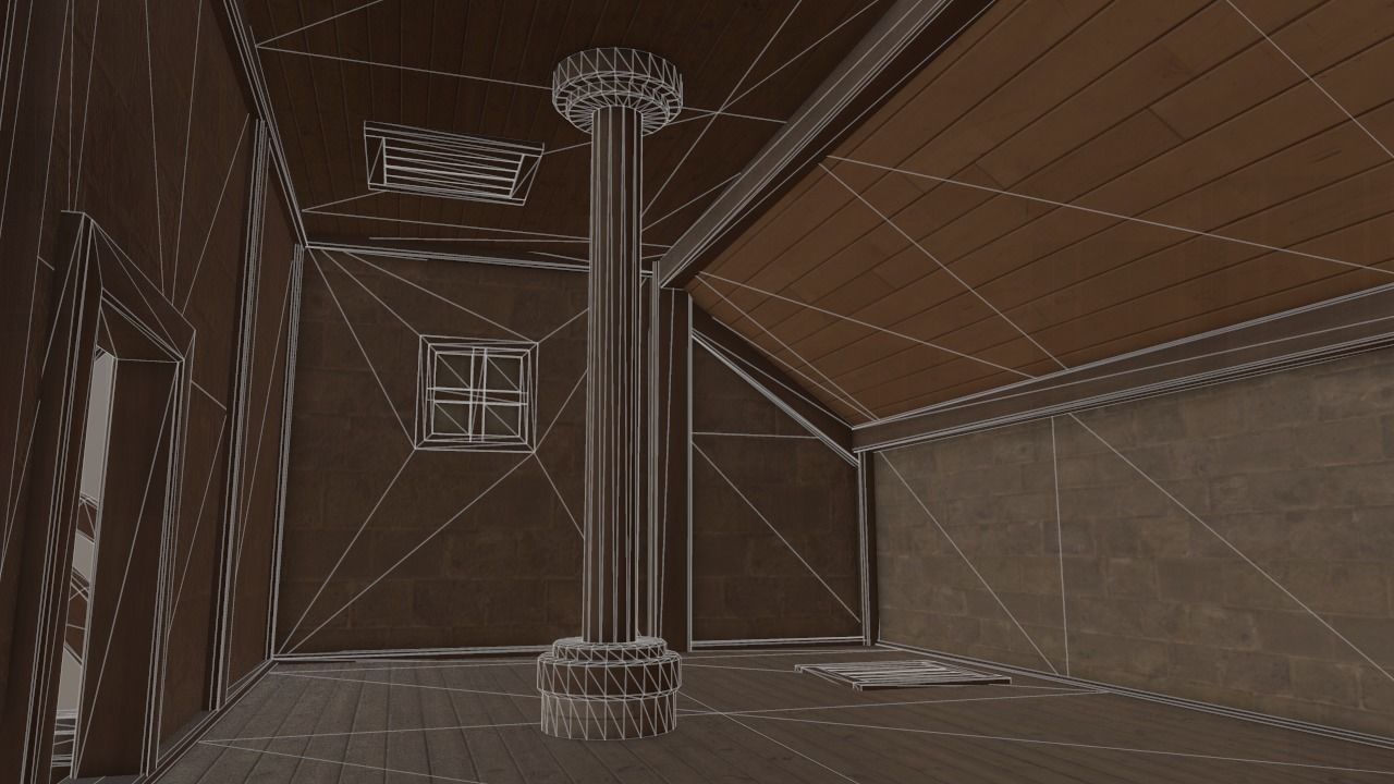 Windmill with Interior Low-poly 3D model_10