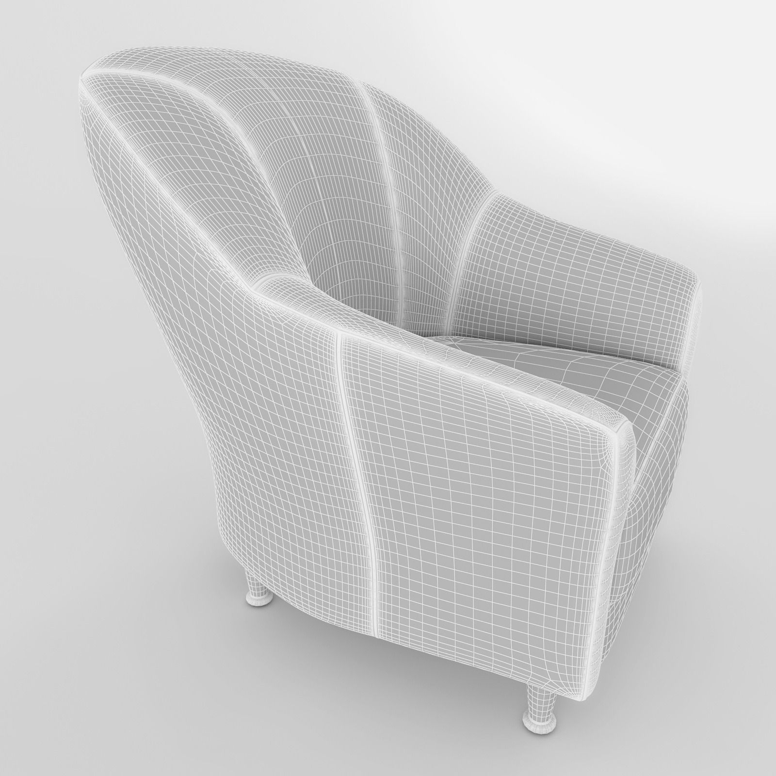 Chair maroon leather 3D model_7