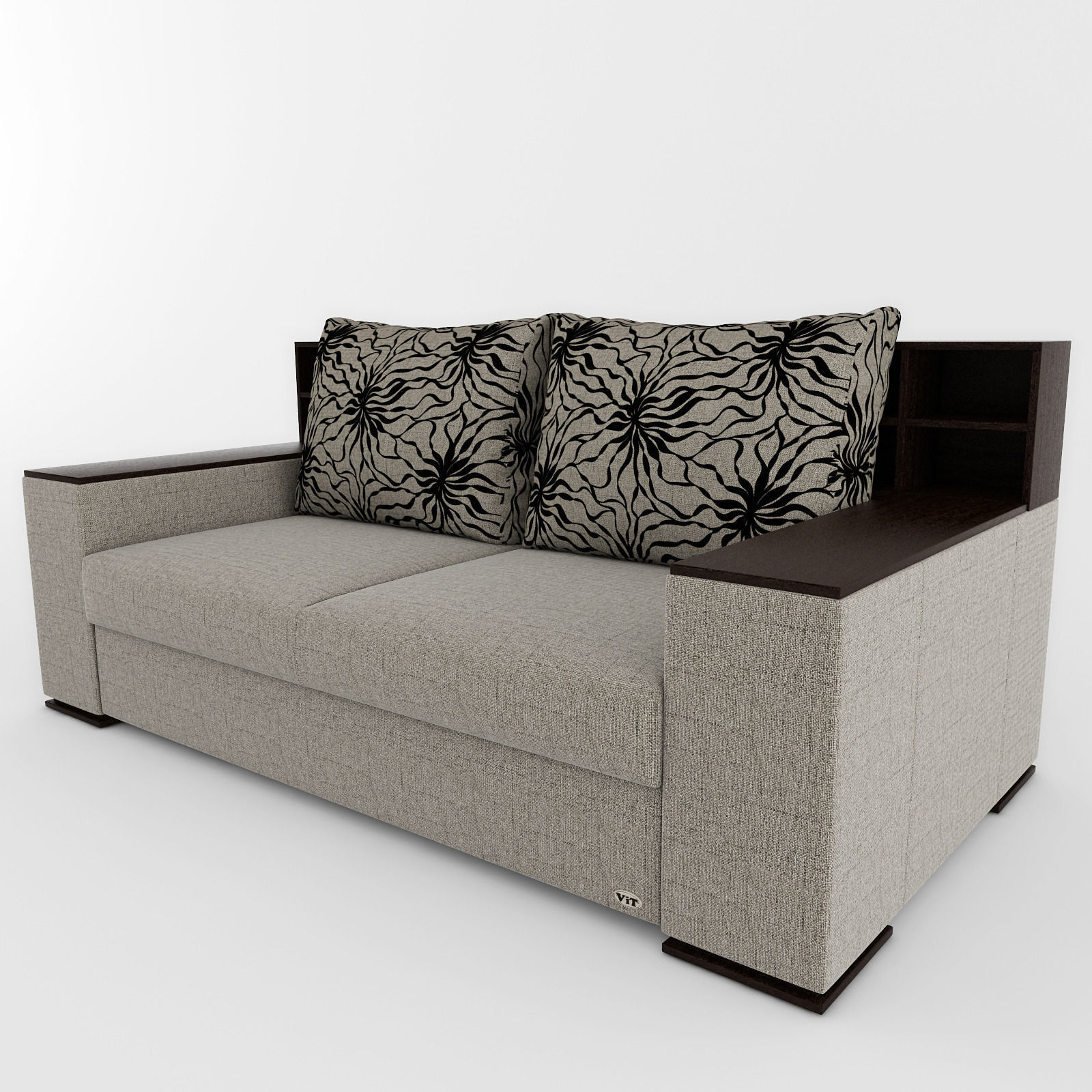 Sofa with floral pattern 3D model_2