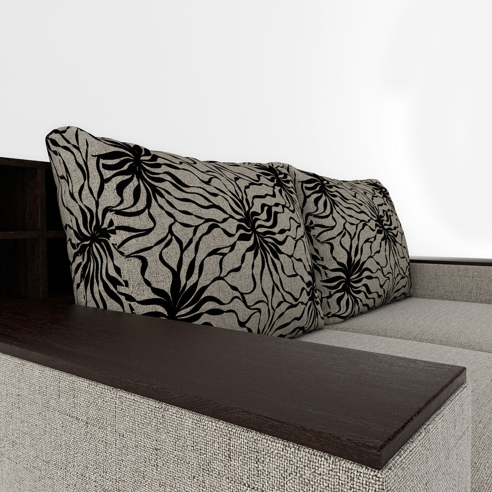 Sofa with floral pattern 3D model_8