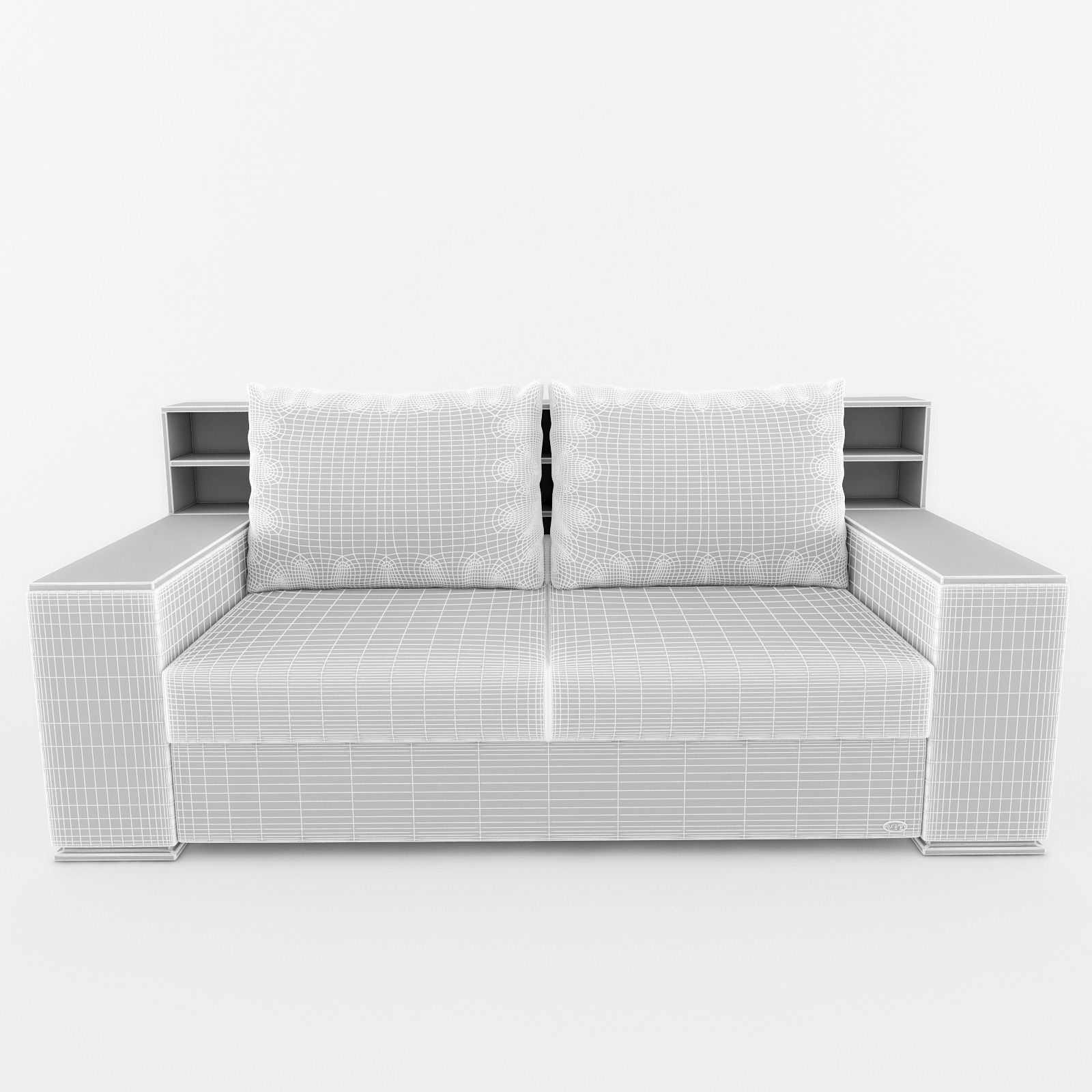 Sofa with floral pattern 3D model_5