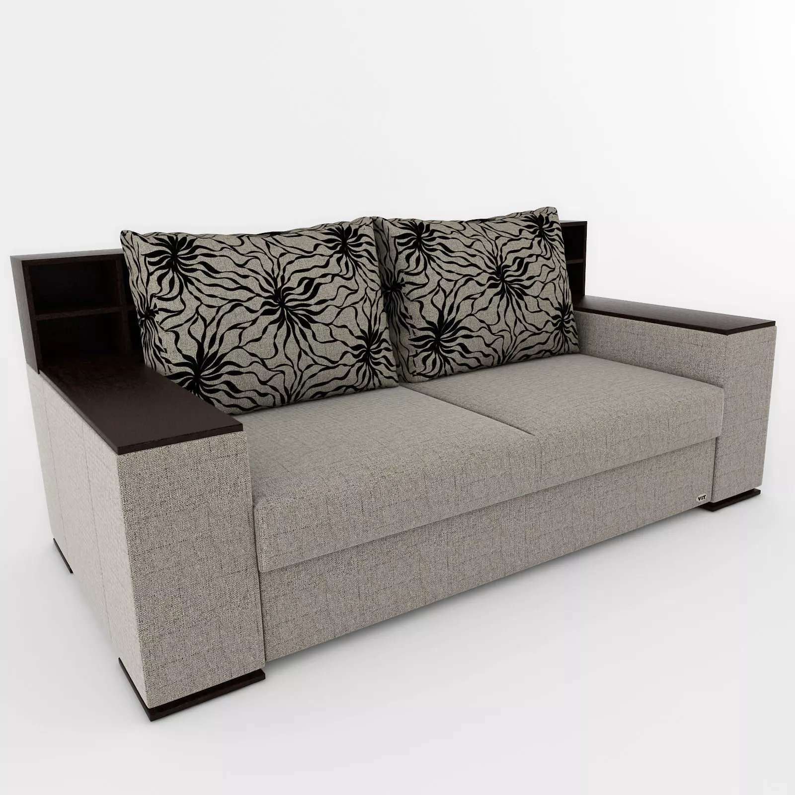 Sofa with floral pattern 3D model_0