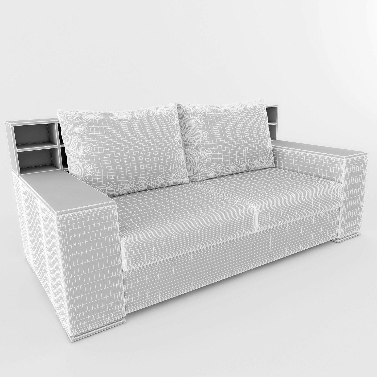 Sofa with floral pattern 3D model_1