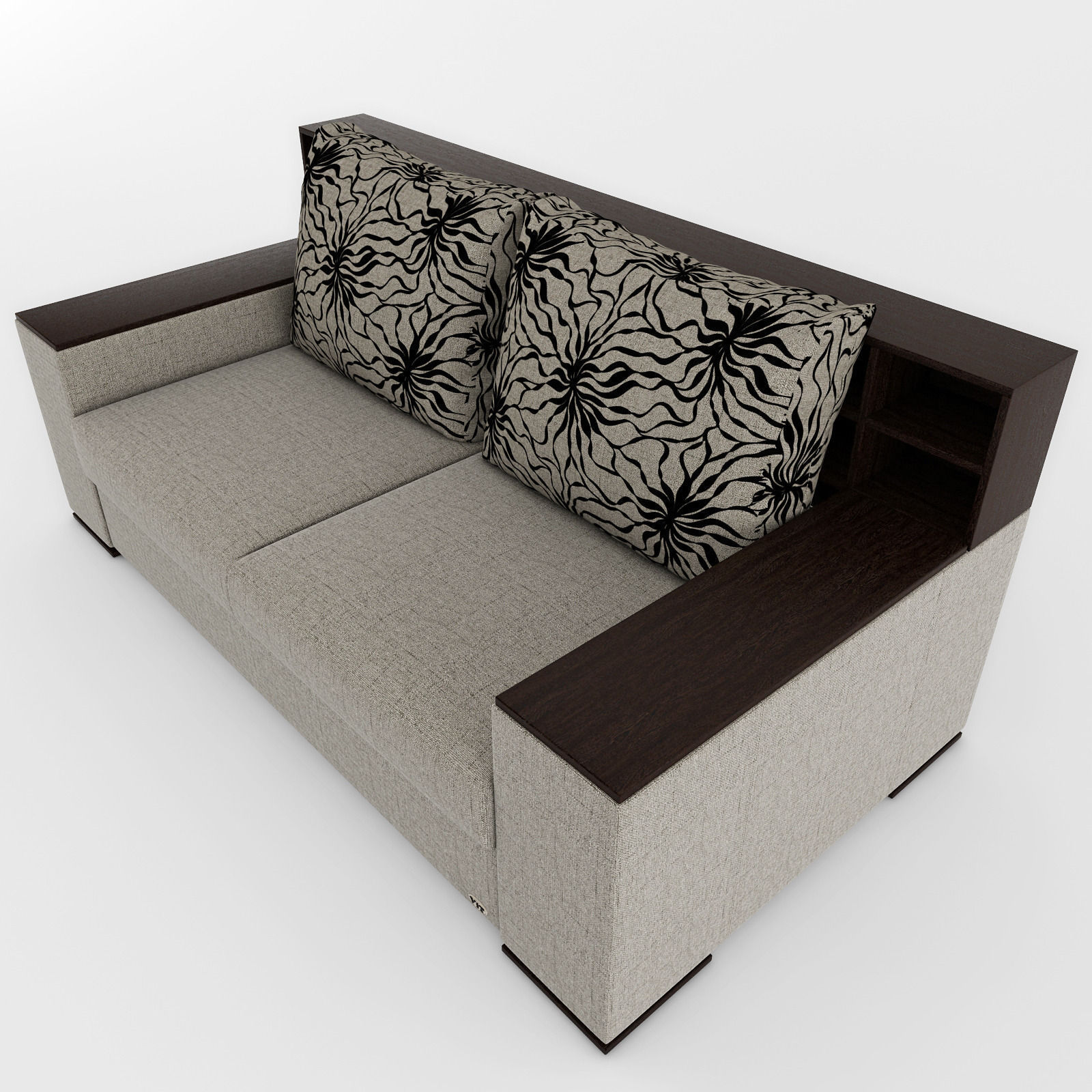 Sofa with floral pattern 3D model_6