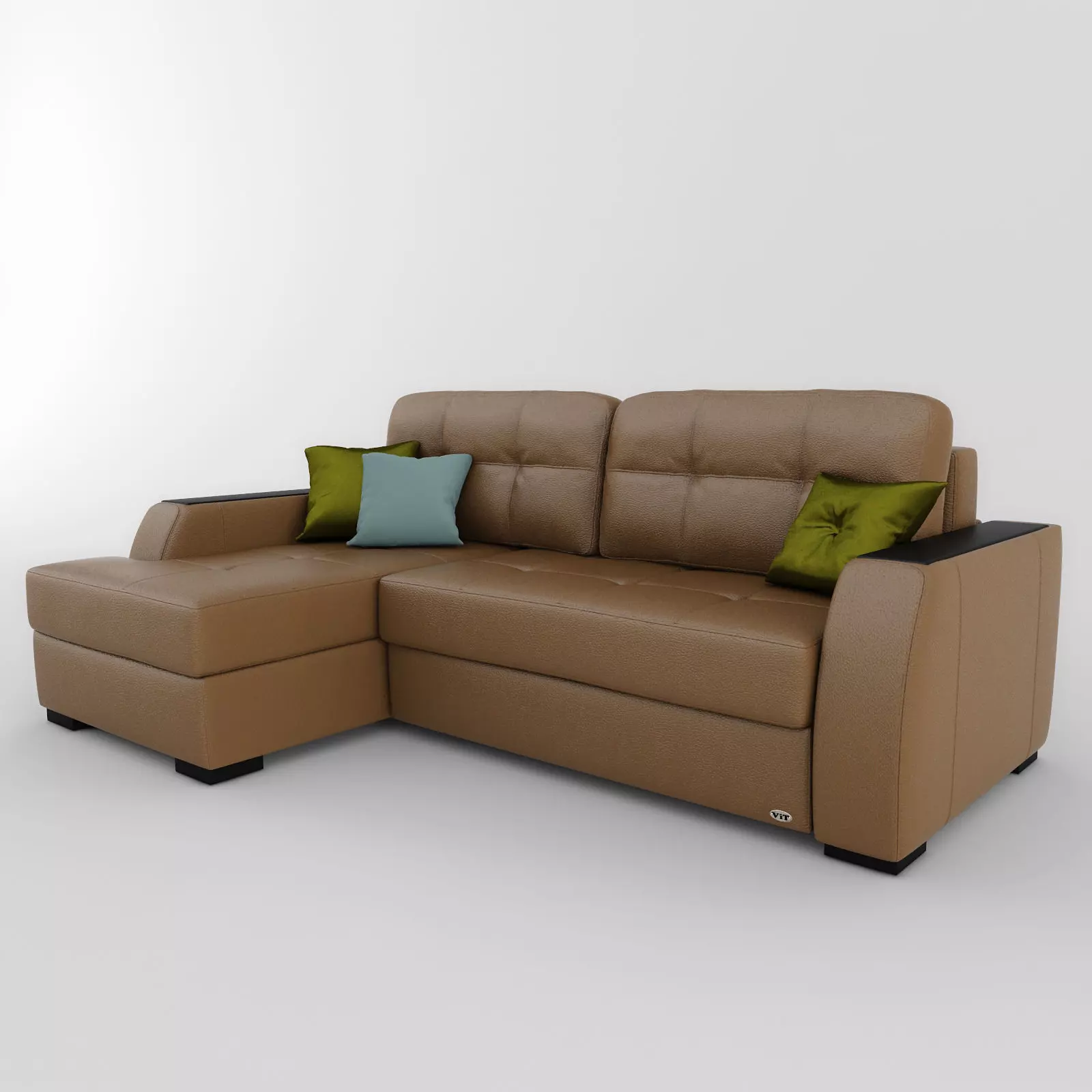 Sofa leather sectional 3D model_0