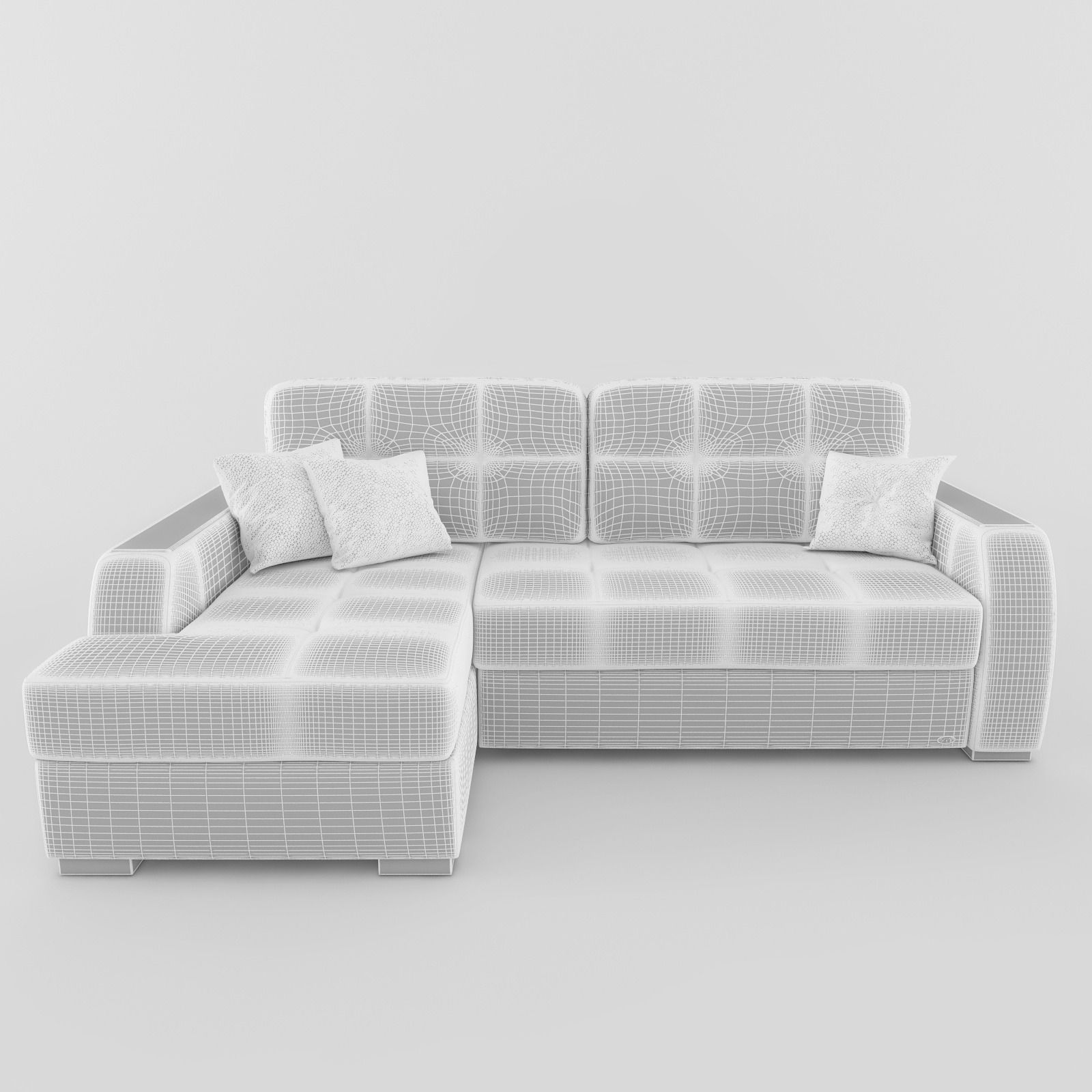 Sofa leather sectional 3D model_3