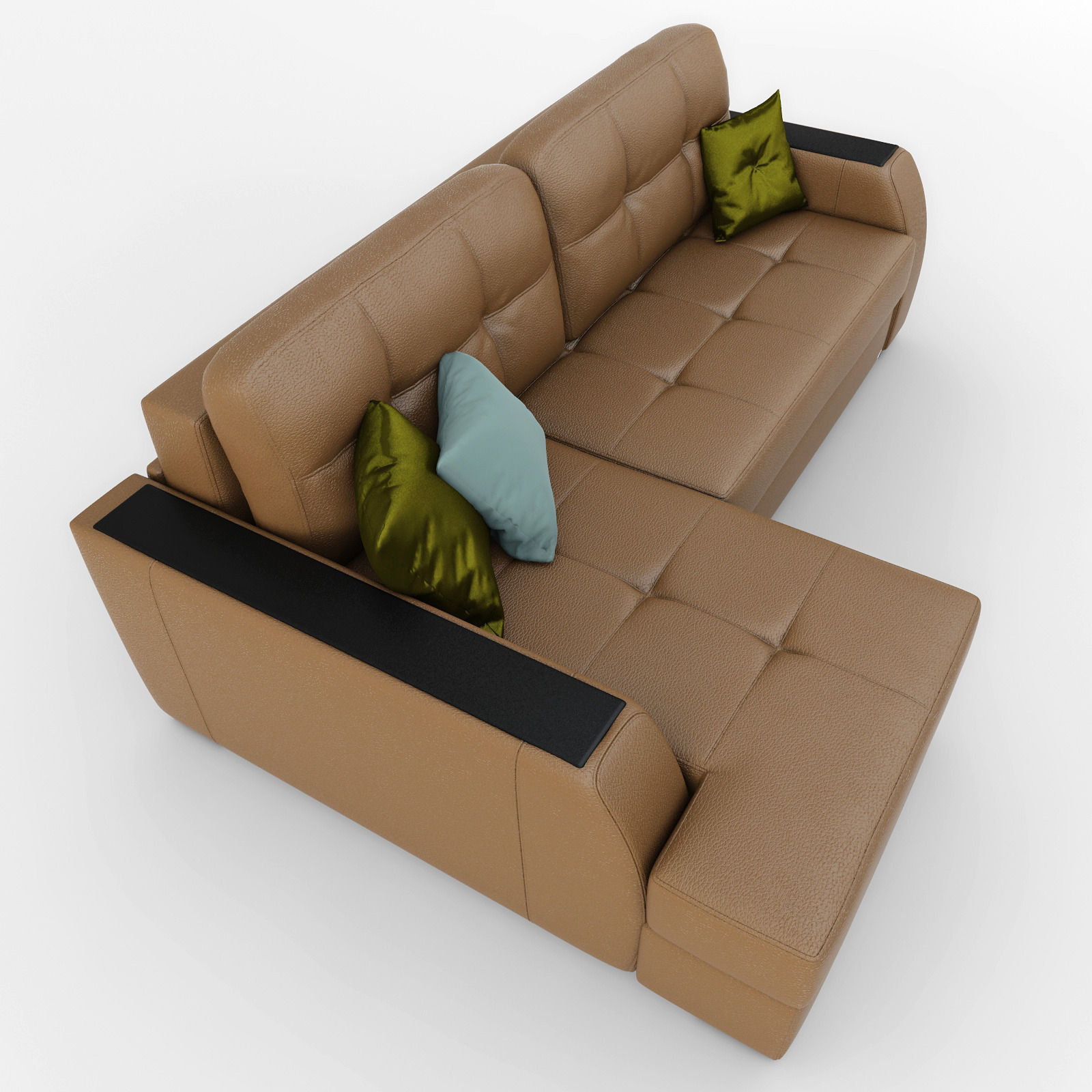 Sofa leather sectional 3D model_6