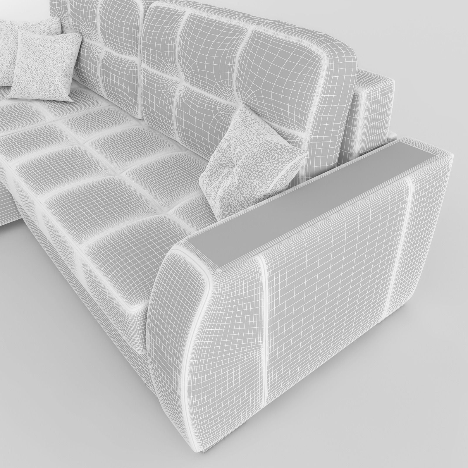 Sofa leather sectional 3D model_9