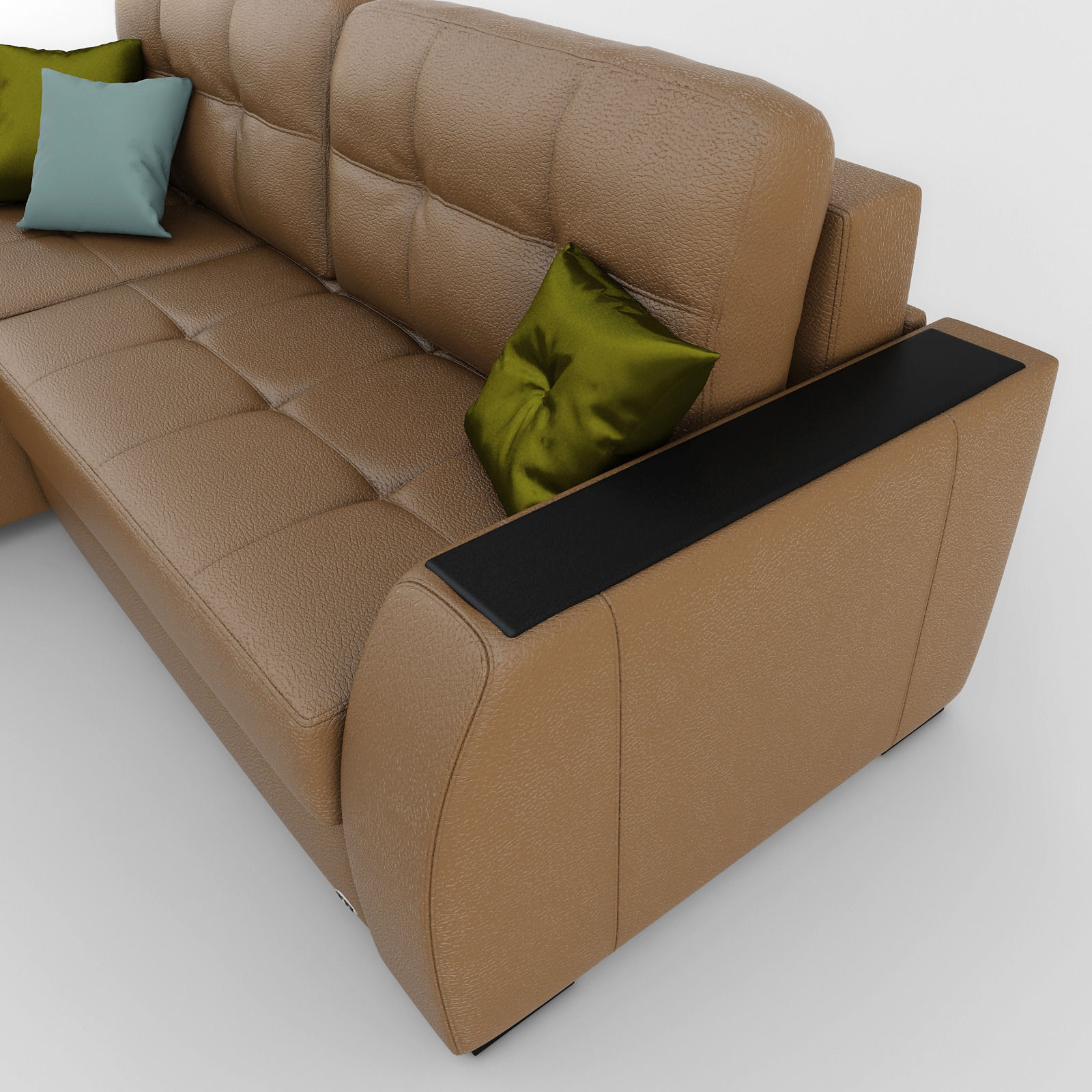 Sofa leather sectional 3D model_8