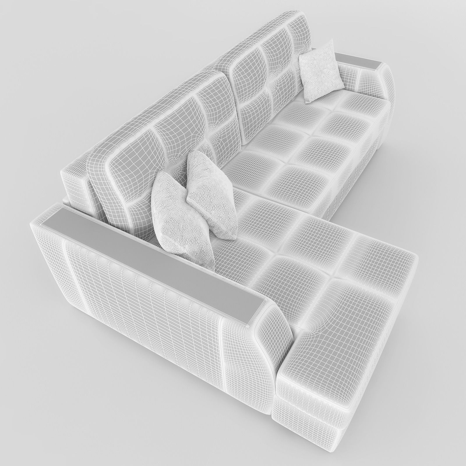 Sofa leather sectional 3D model_7