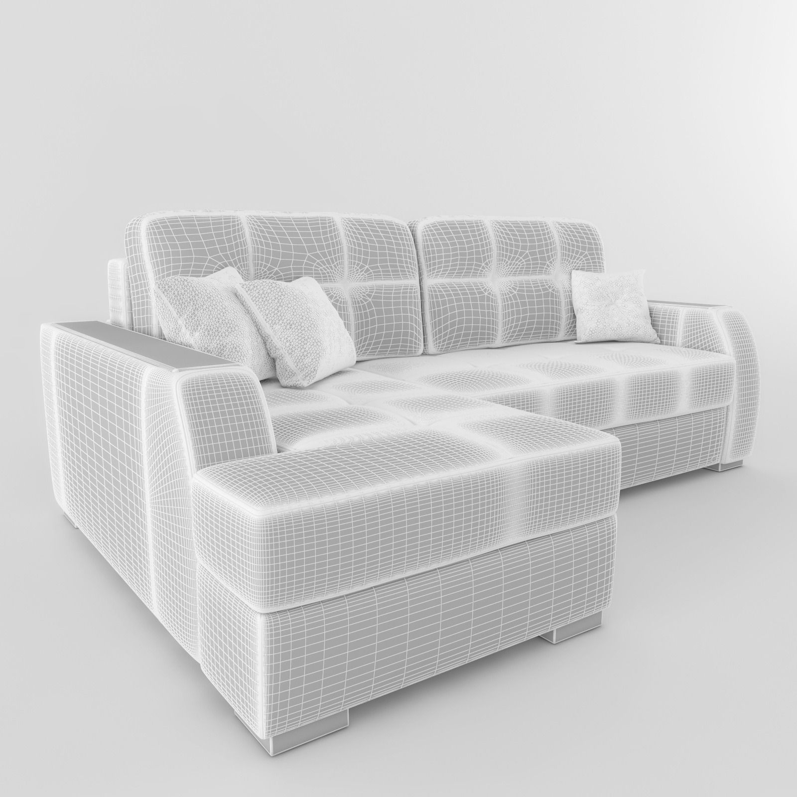 Sofa leather sectional 3D model_5