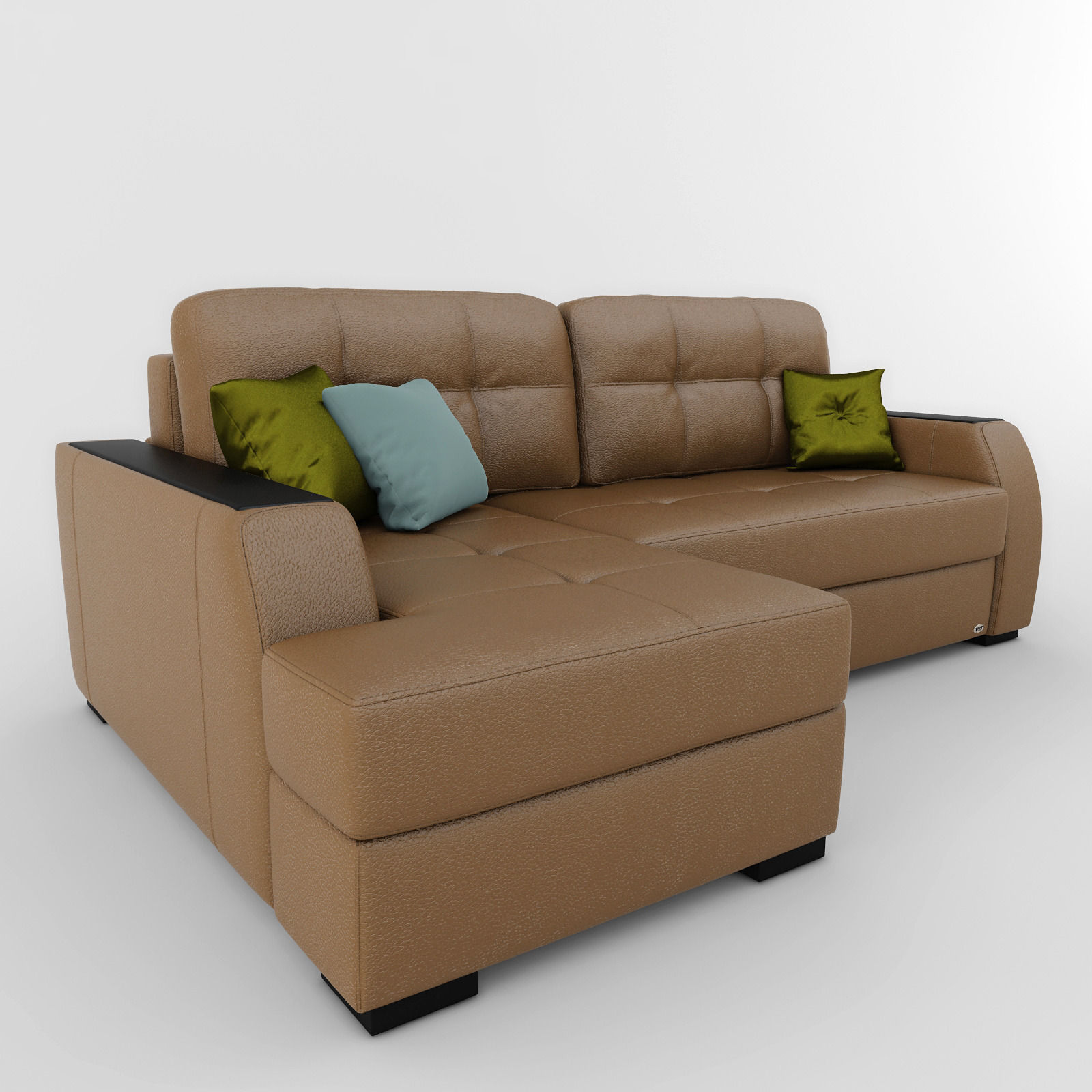 Sofa leather sectional 3D model_4