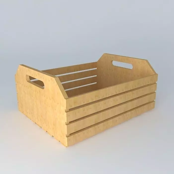 crate, wooden box fruit box Free 3D model_0