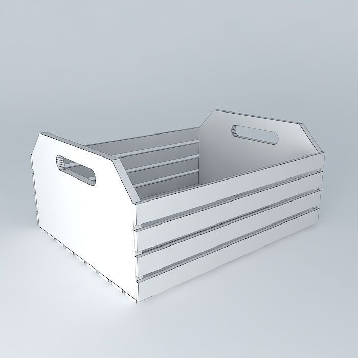 crate, wooden box fruit box Free 3D model_4