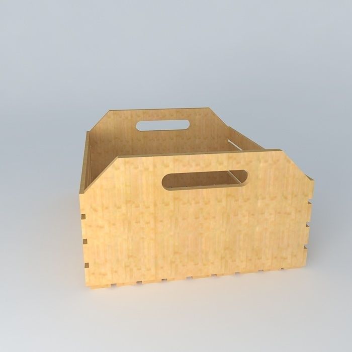 crate, wooden box fruit box Free 3D model_2
