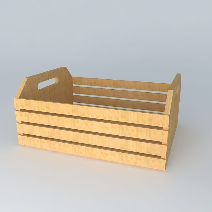 crate, wooden box fruit box Free 3D model_1