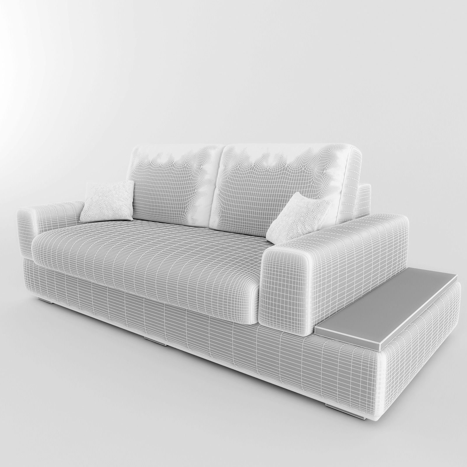 Sofa couch with pillows 3D model_3