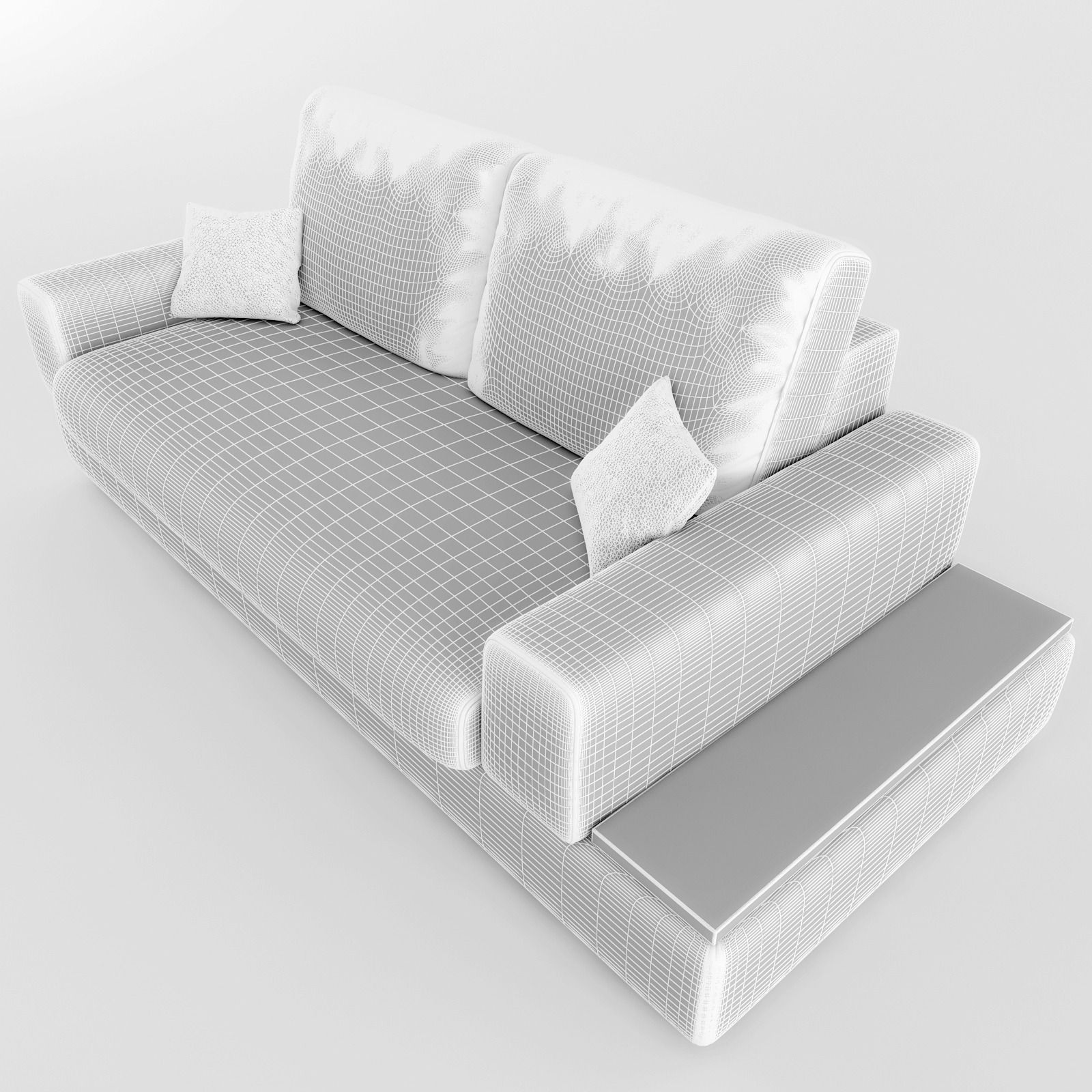 Sofa couch with pillows 3D model_7