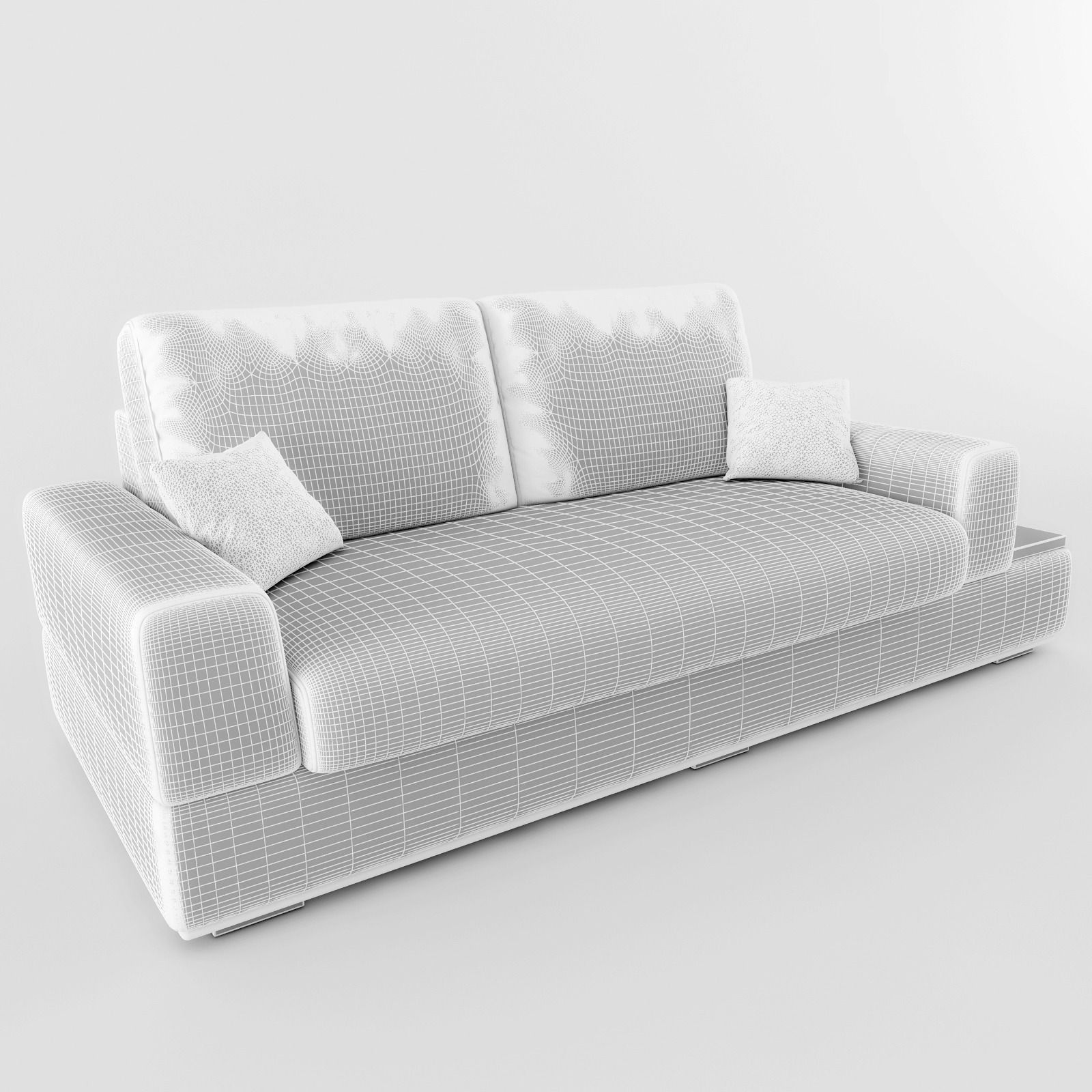 Sofa couch with pillows 3D model_1
