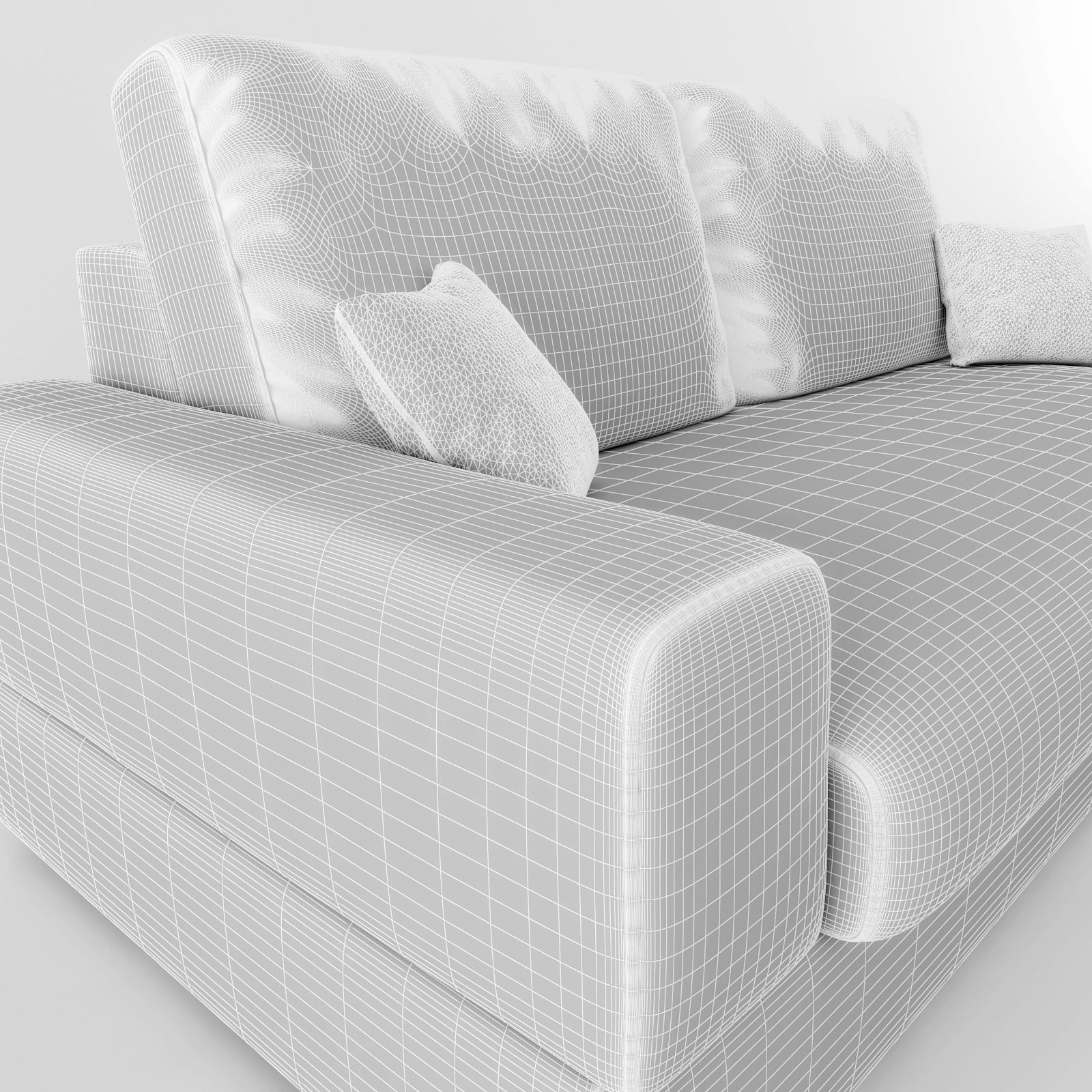 Sofa couch with pillows 3D model_9