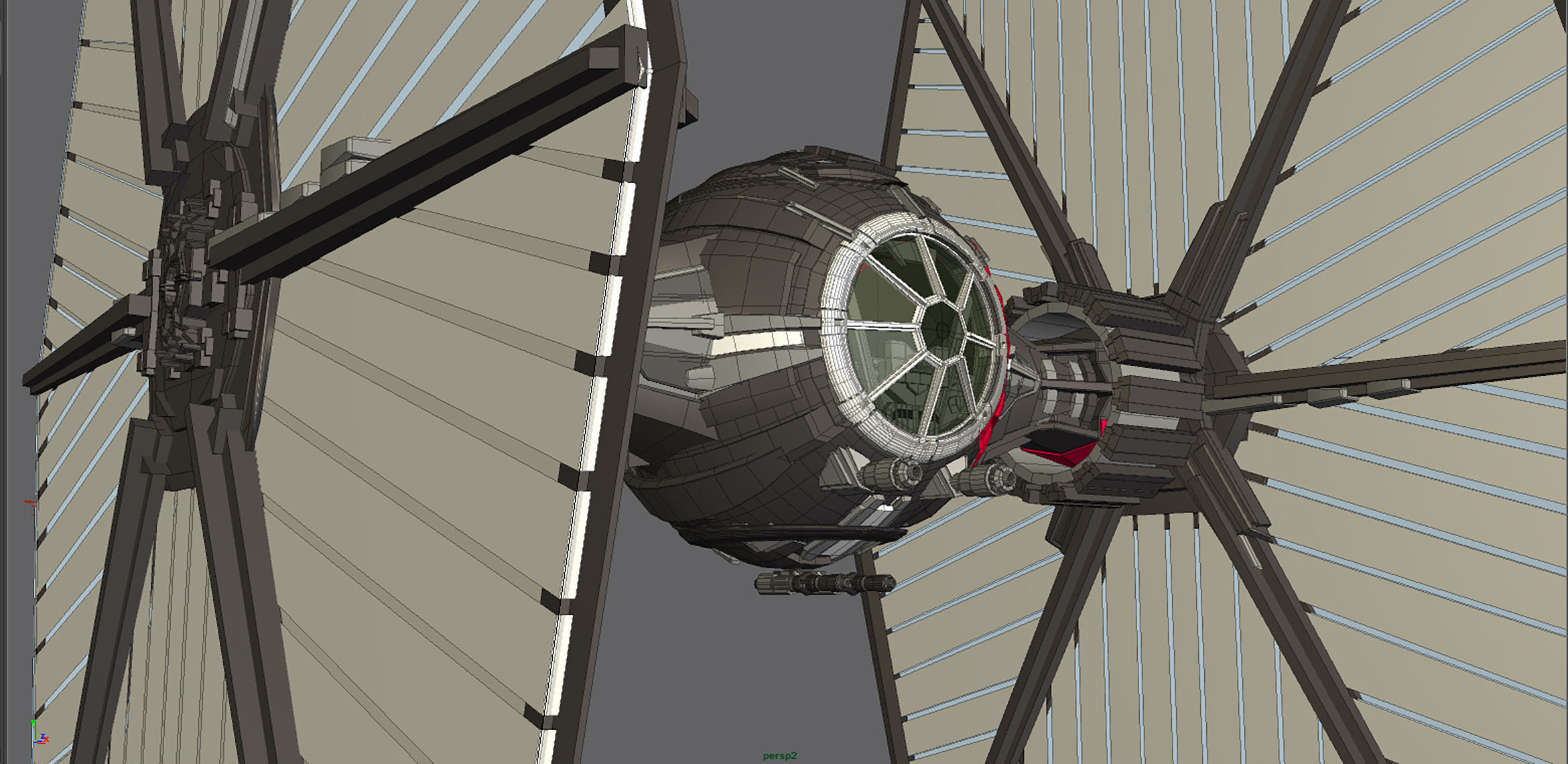 First Order TIE Low-poly 3D model_2