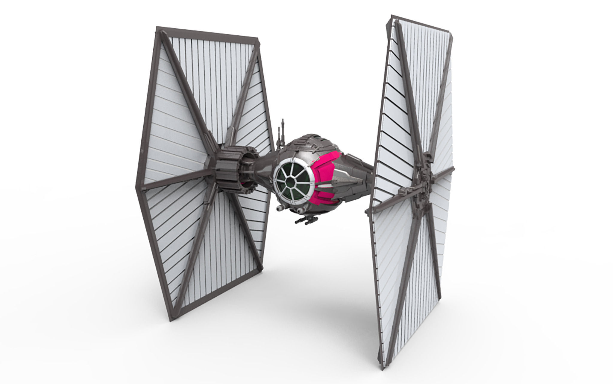 First Order TIE Low-poly 3D model_10