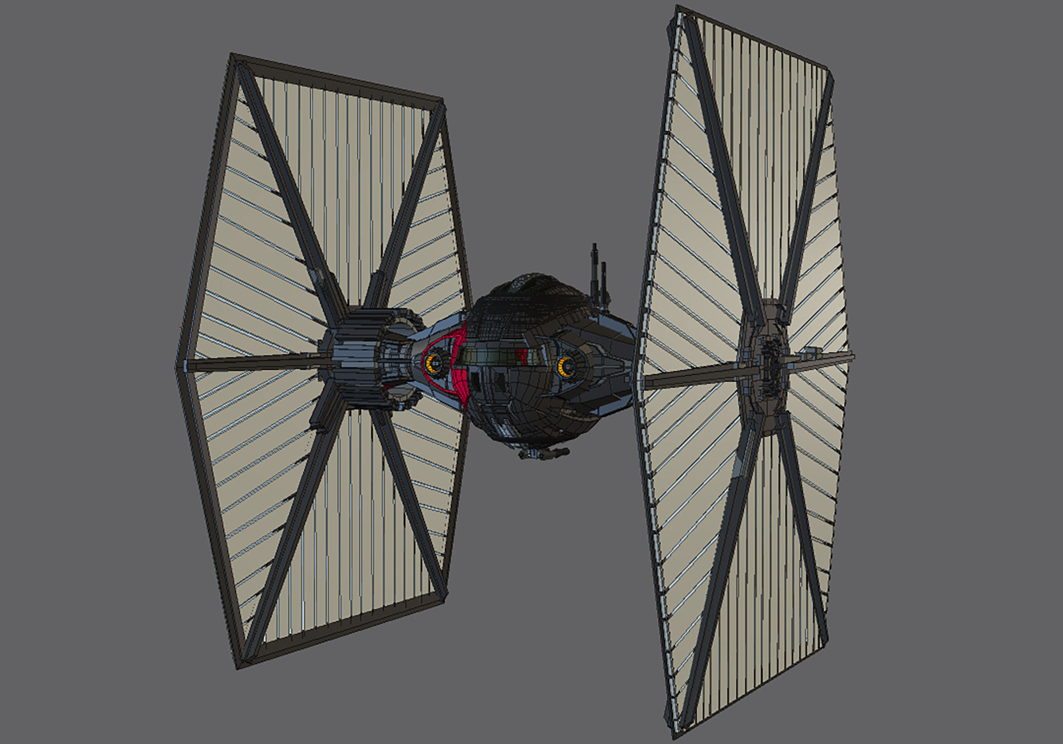 First Order TIE Low-poly 3D model_5