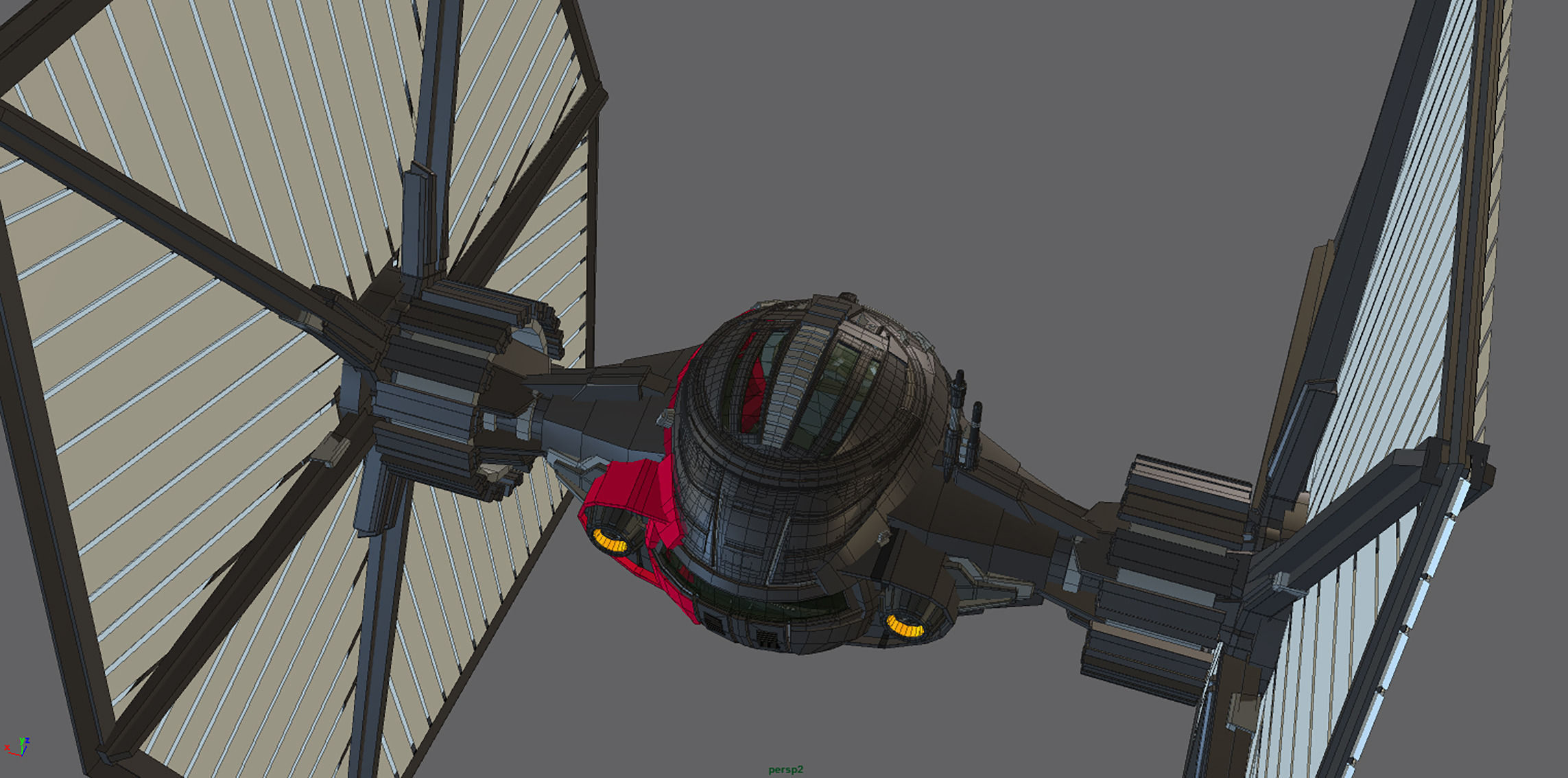 First Order TIE Low-poly 3D model_7