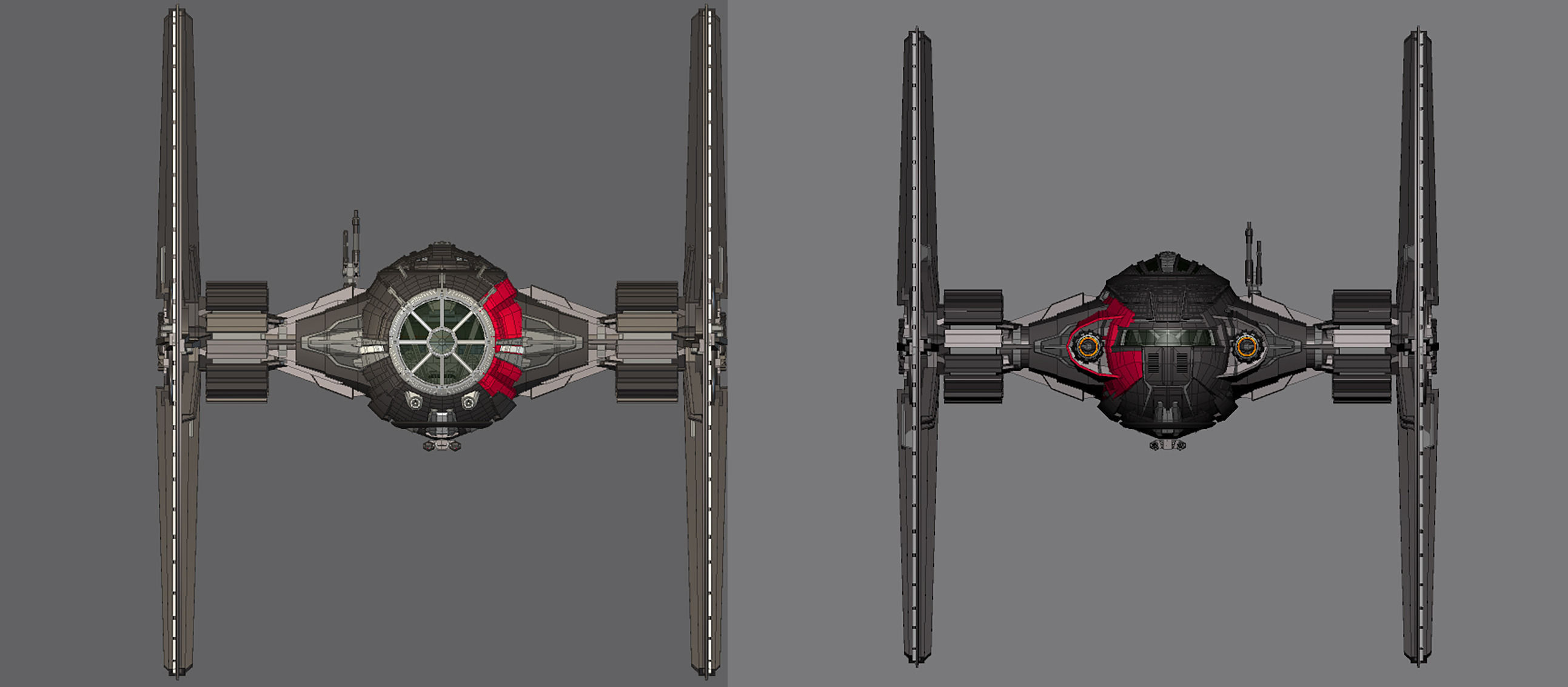 First Order TIE Low-poly 3D model_6