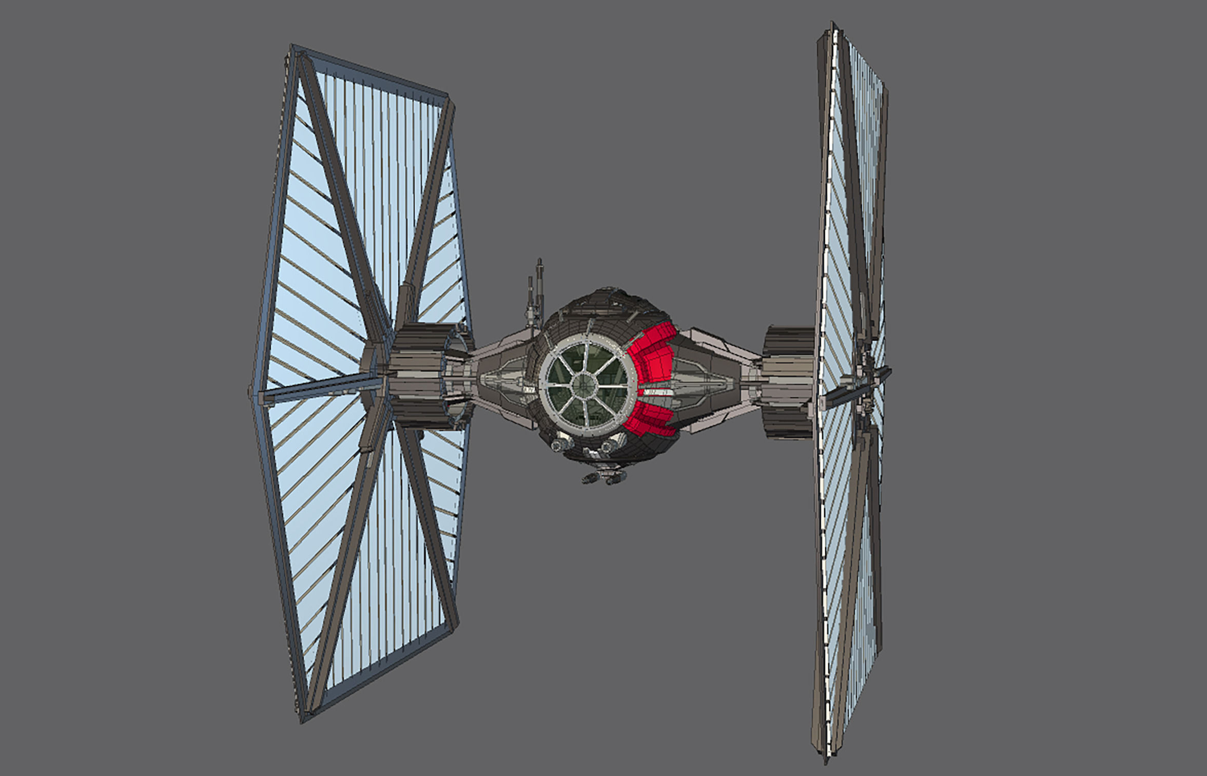 First Order TIE Low-poly 3D model_4